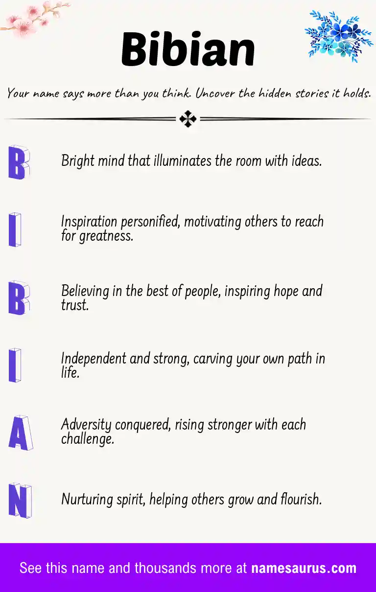 Acrostic poem about Bibian.