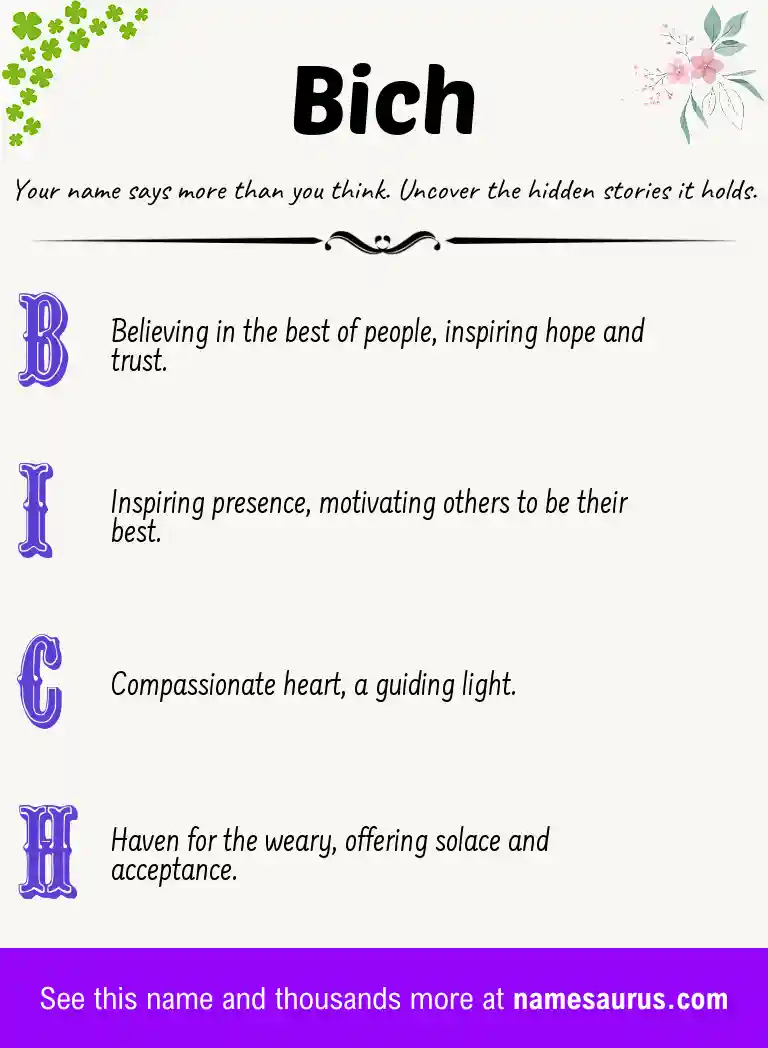 Acrostic poem about Bich.