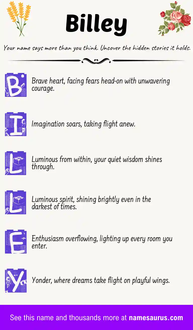 Acrostic poem about Billey.