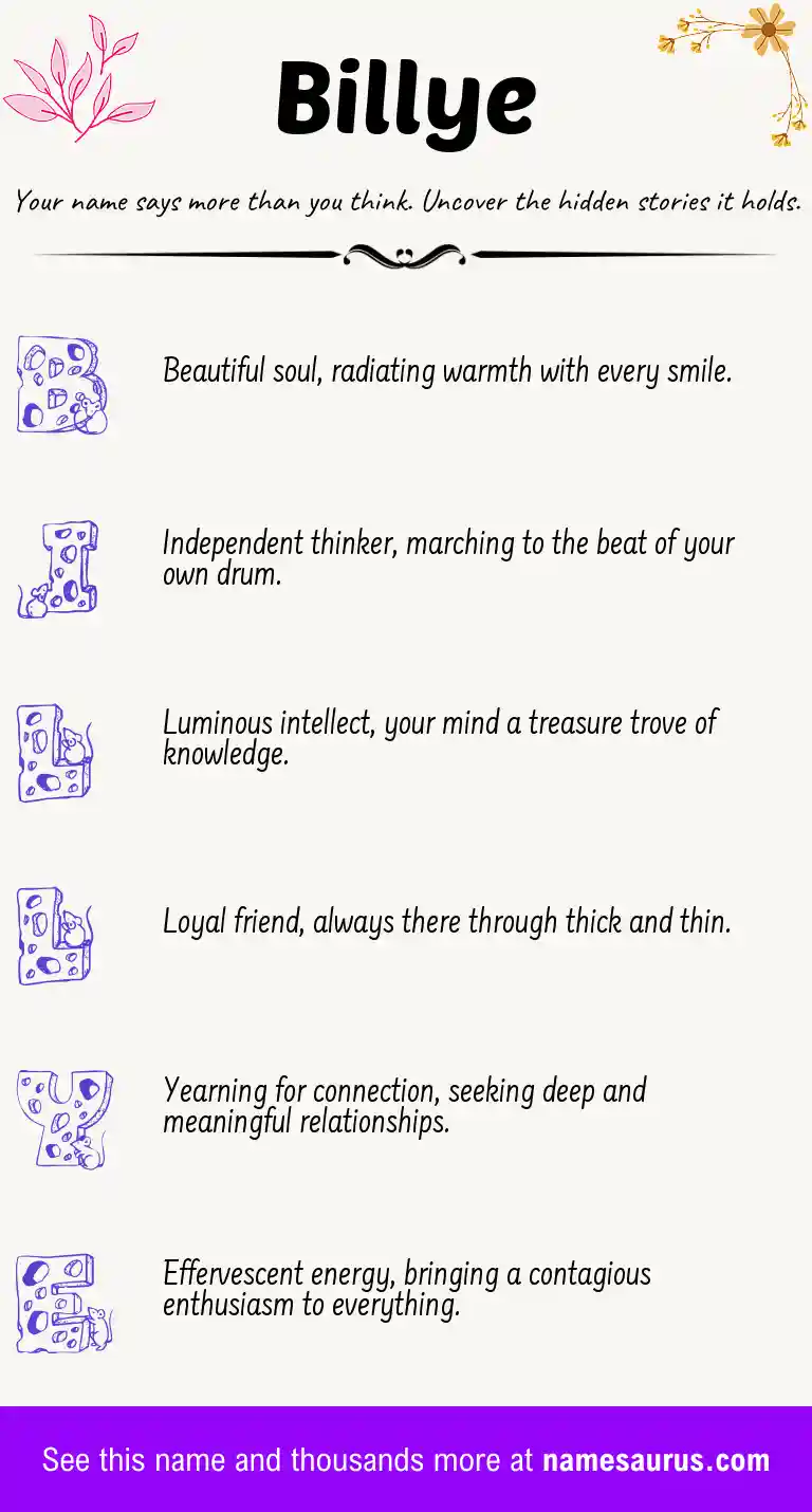 Acrostic poem about Billye.