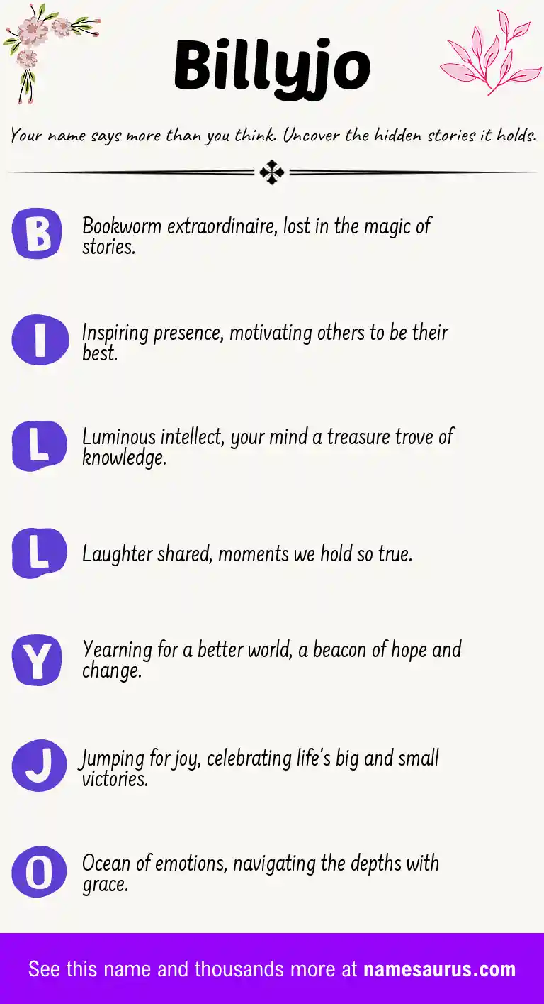 Acrostic poem about Billyjo.