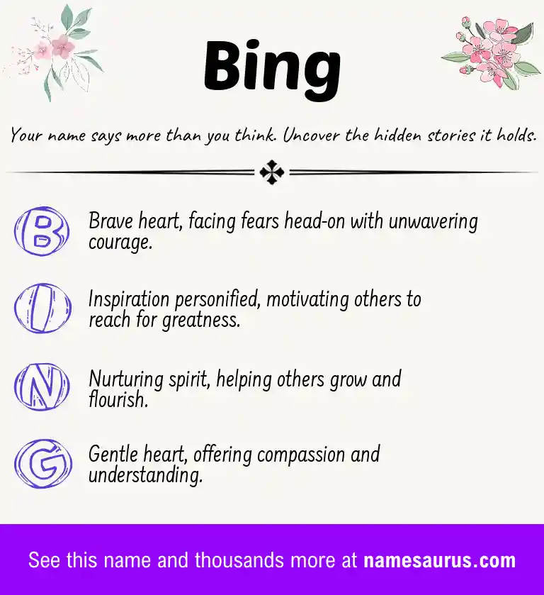 Acrostic poem about Bing.