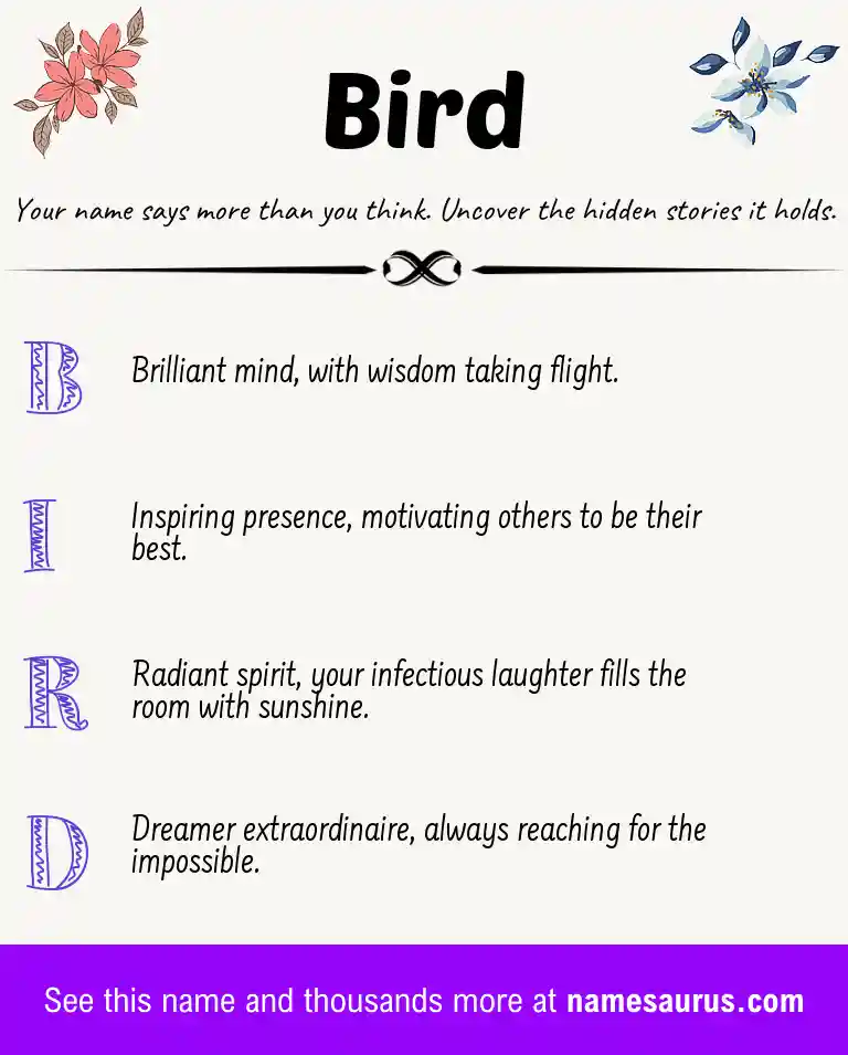 Acrostic poem about Bird.