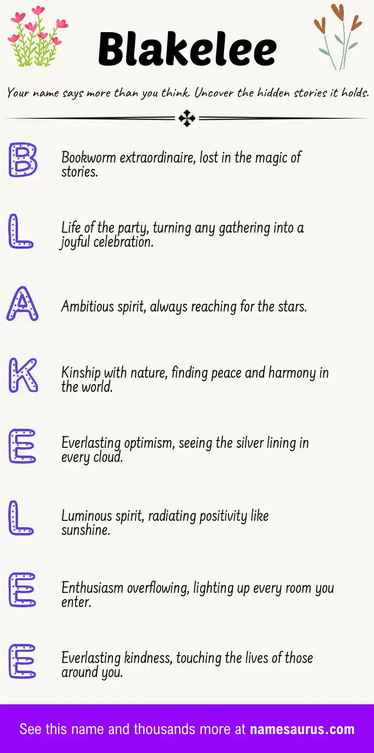 Acrostic poem about Blakelee.