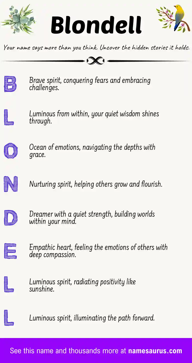Acrostic poem about Blondell.