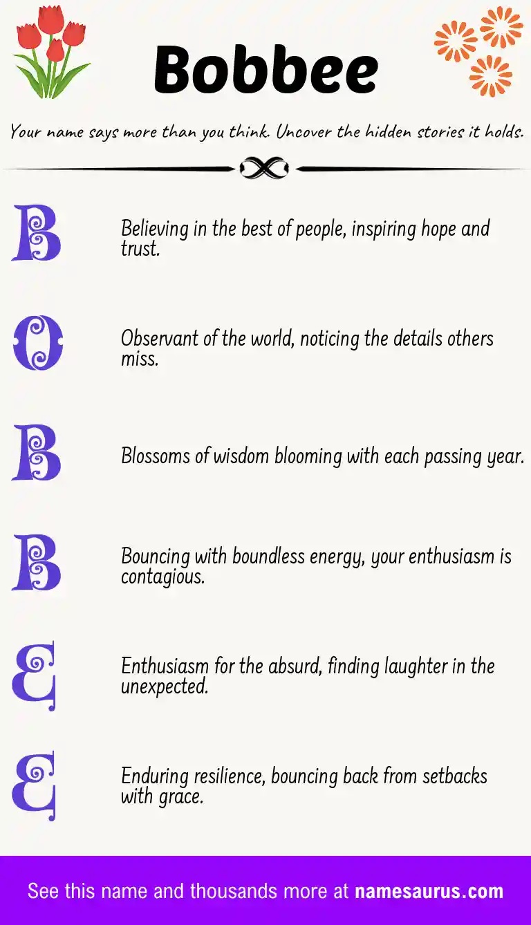 Acrostic poem about Bobbee.