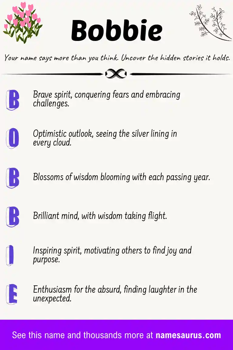 Acrostic poem about Bobbie.