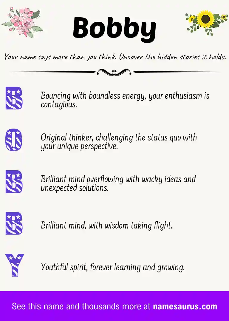 Acrostic poem about Bobby.