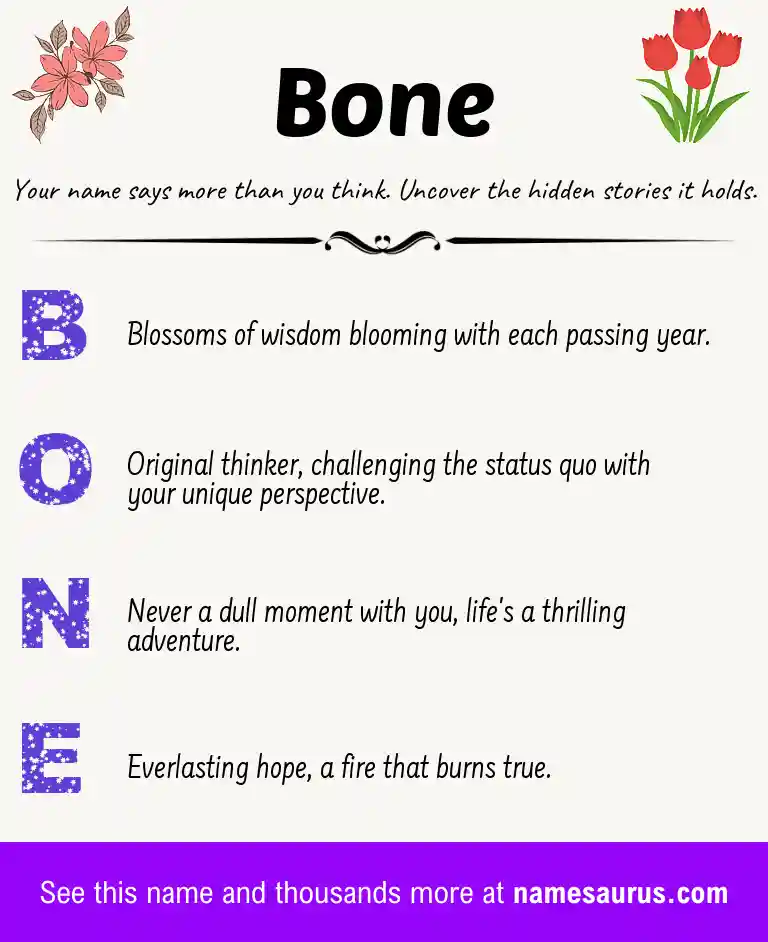 Acrostic poem about Bone.