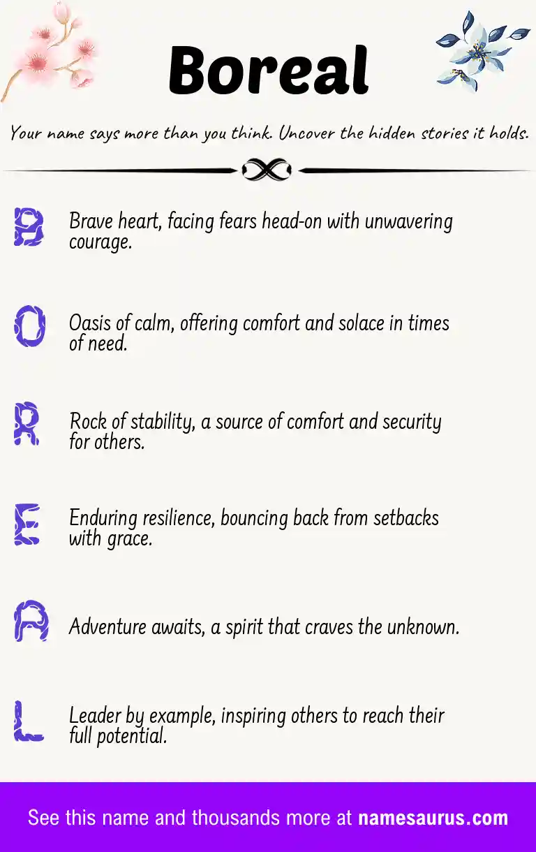 Acrostic poem about Boreal.