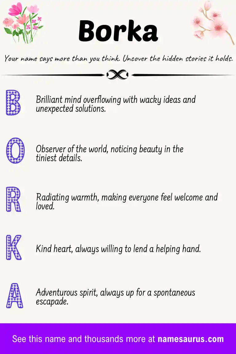 Acrostic poem about Borka.