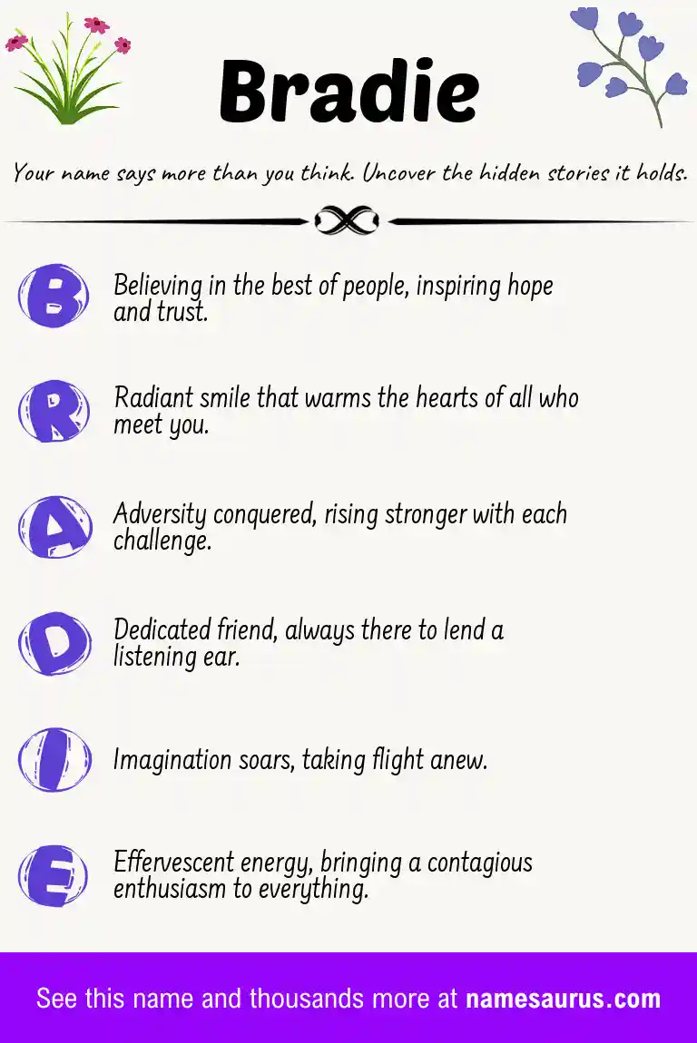 Acrostic poem about Bradie.