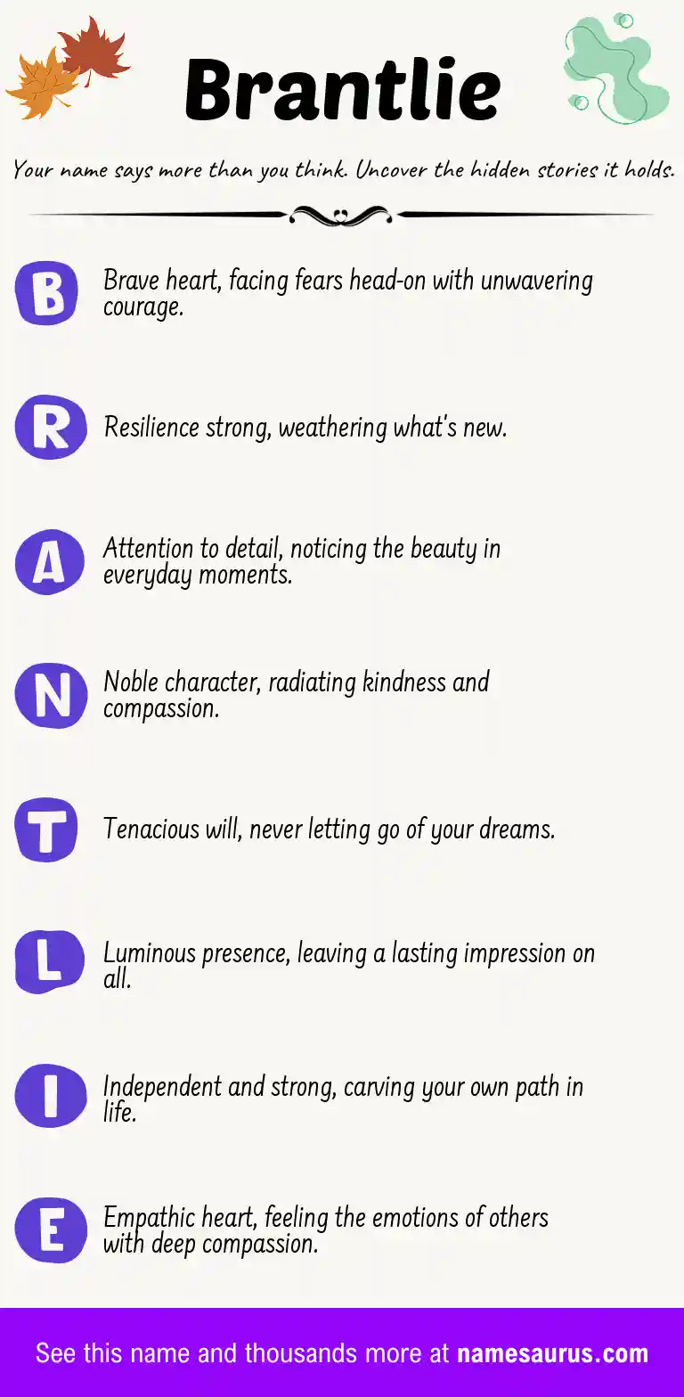 Acrostic poem about Brantlie.