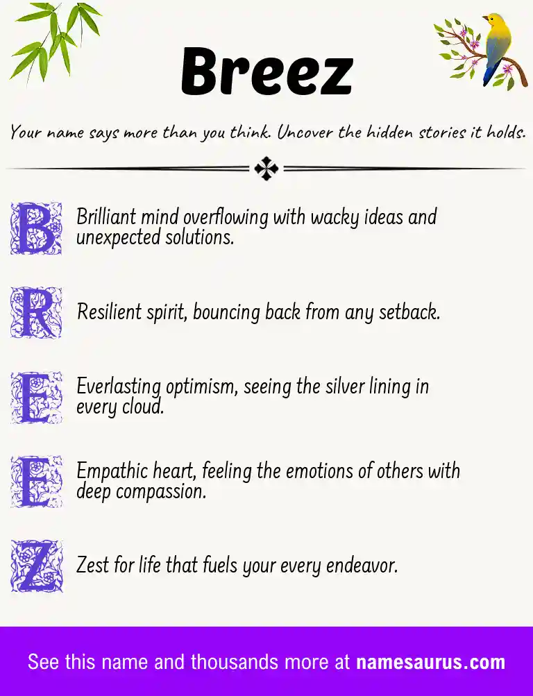 Acrostic poem about Breez.