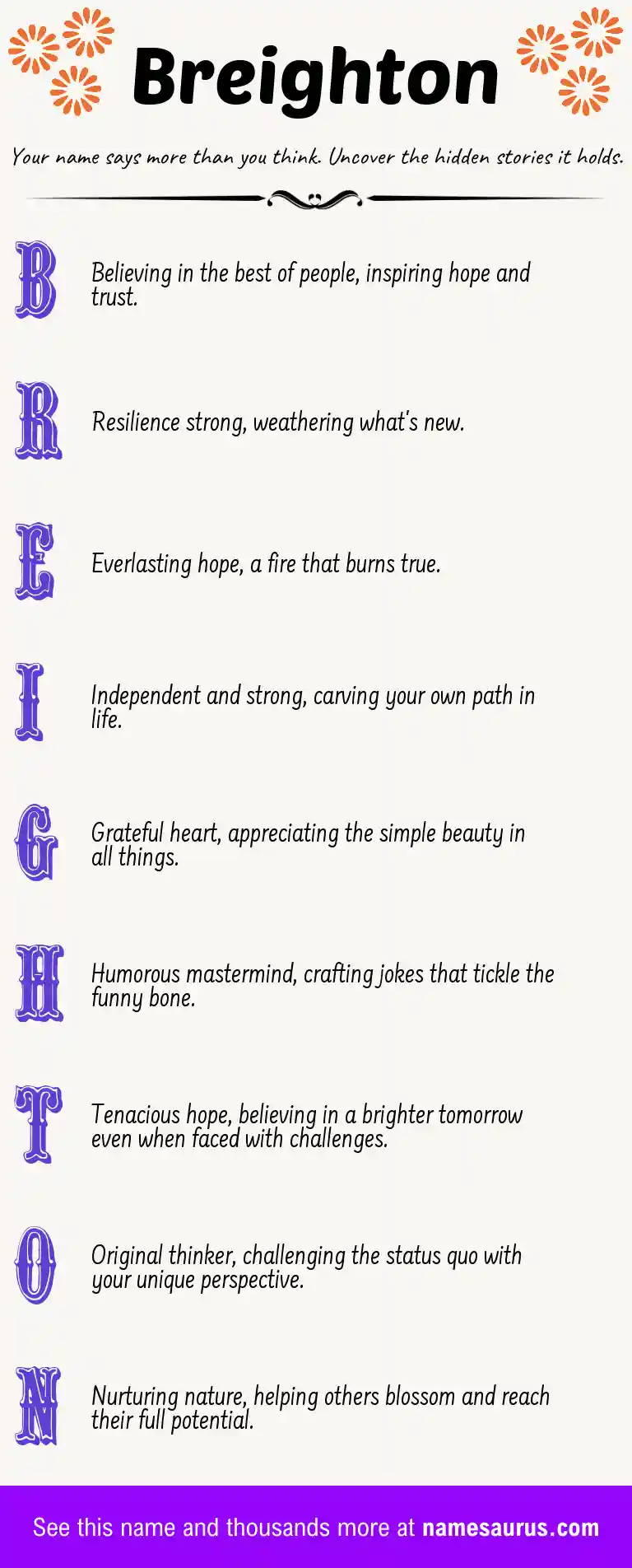 Acrostic poem about Breighton.