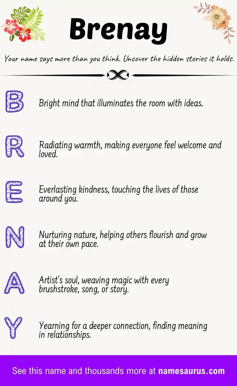 Acrostic poem about Brenay.