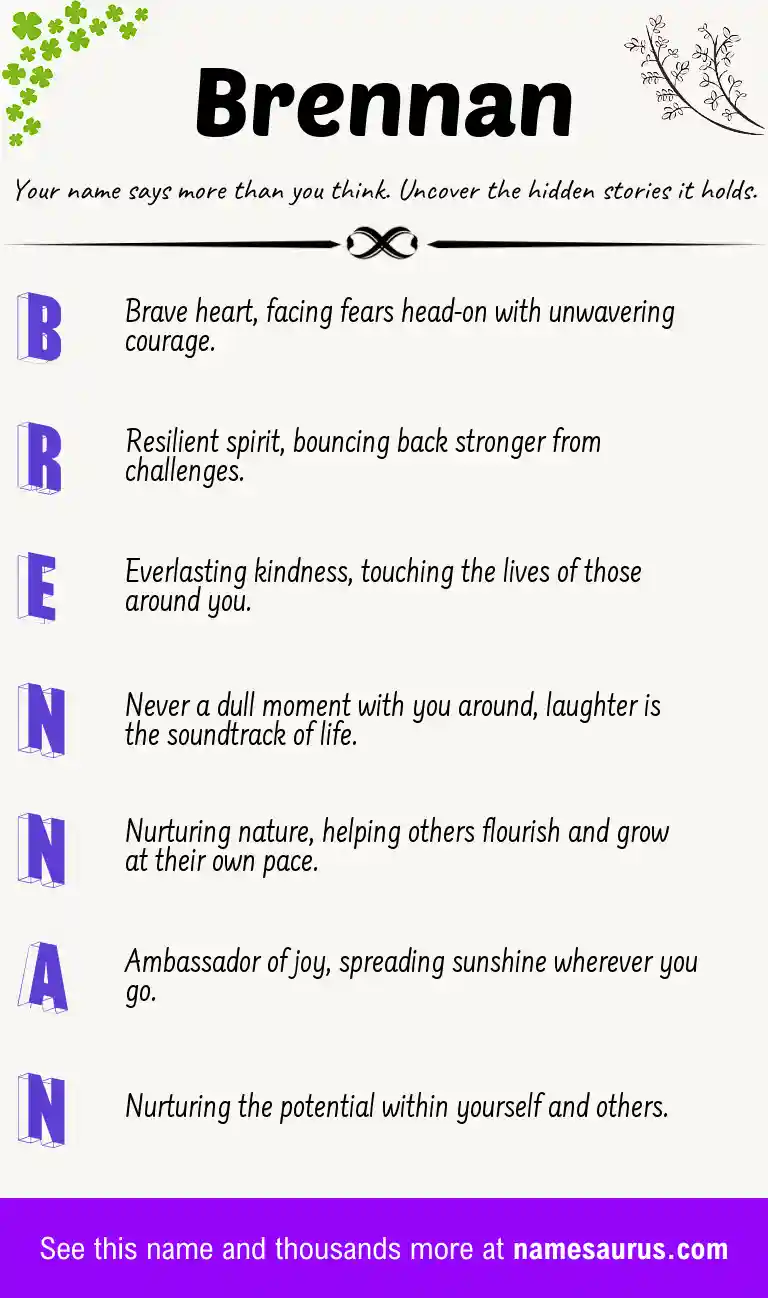 Acrostic poem about Brennan.
