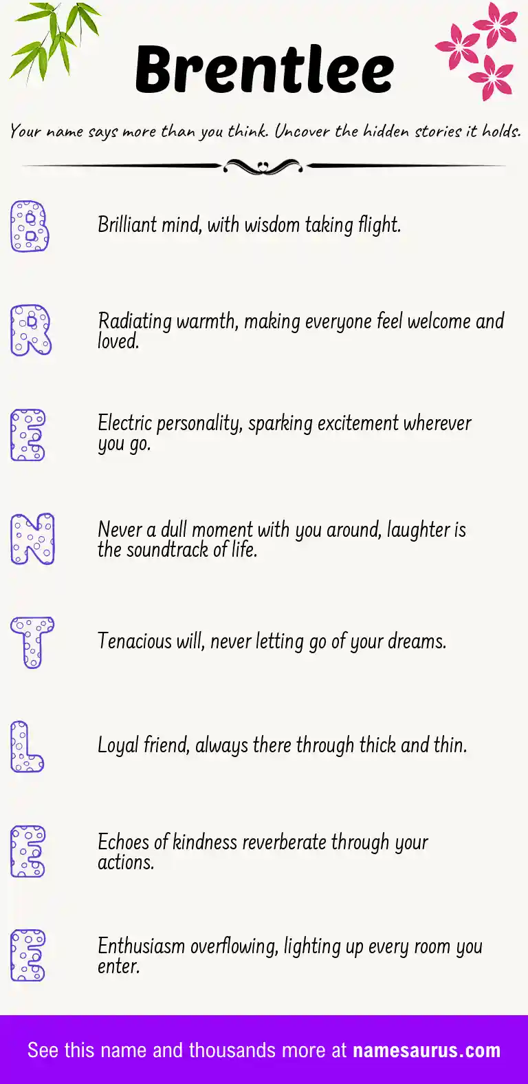 Acrostic poem about Brentlee.