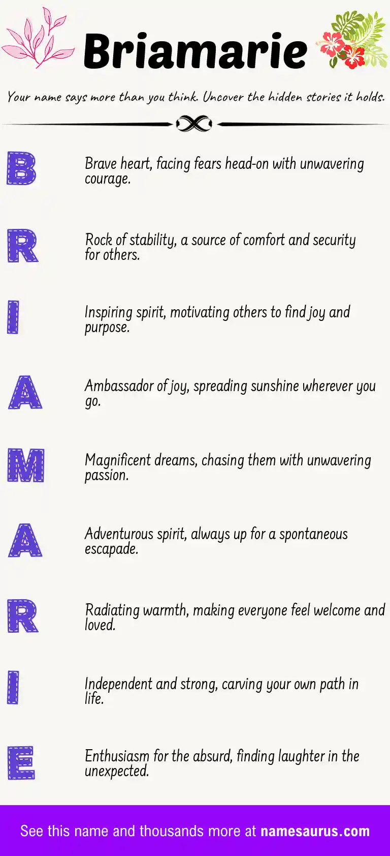 Acrostic poem about Briamarie.