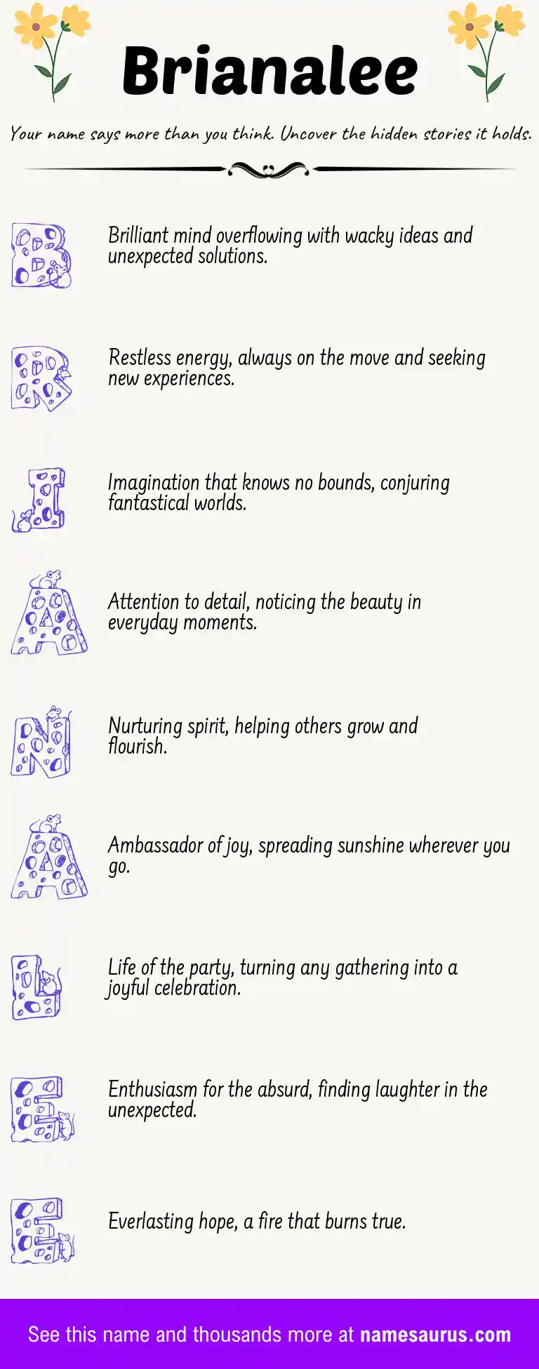 Acrostic poem about Brianalee.