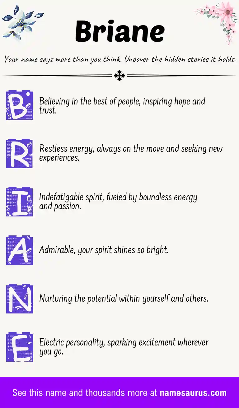 Acrostic poem about Briane.
