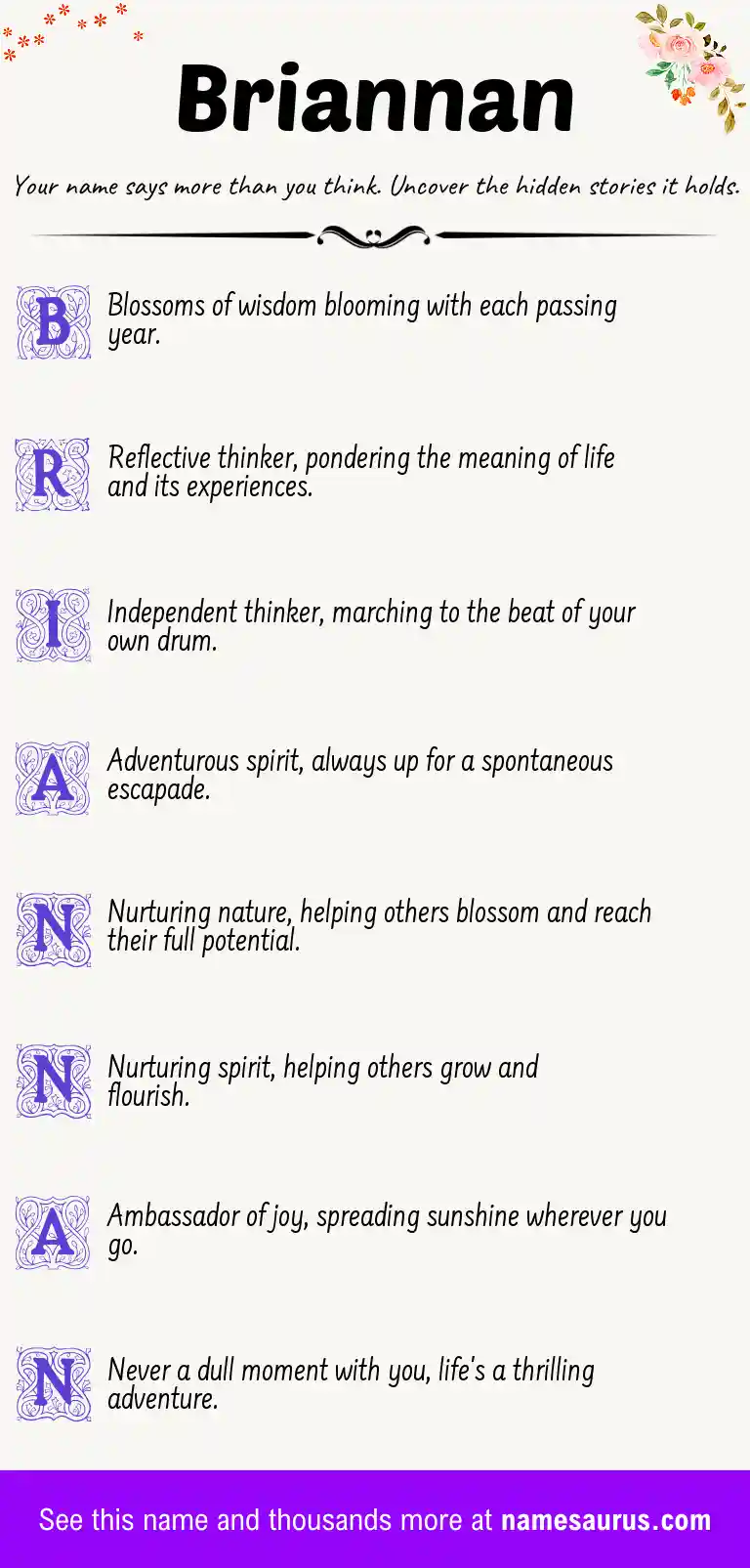 Acrostic poem about Briannan.