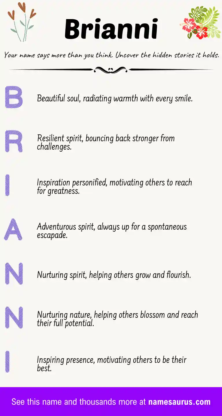 Acrostic poem about Brianni.