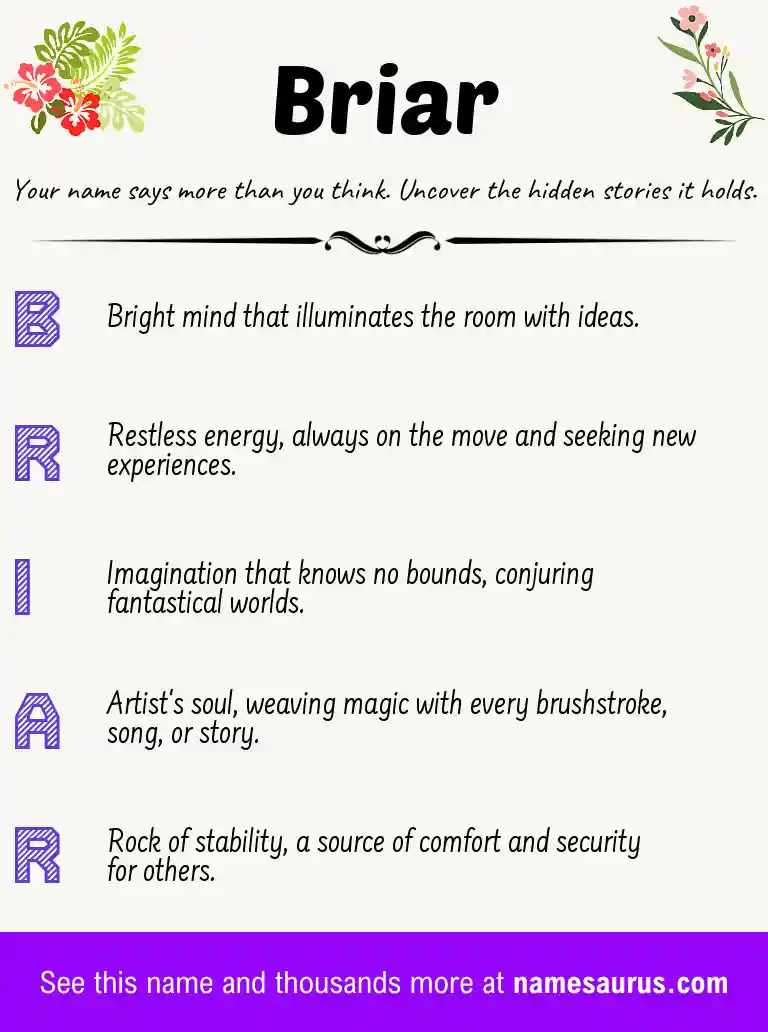 Acrostic poem about Briar.