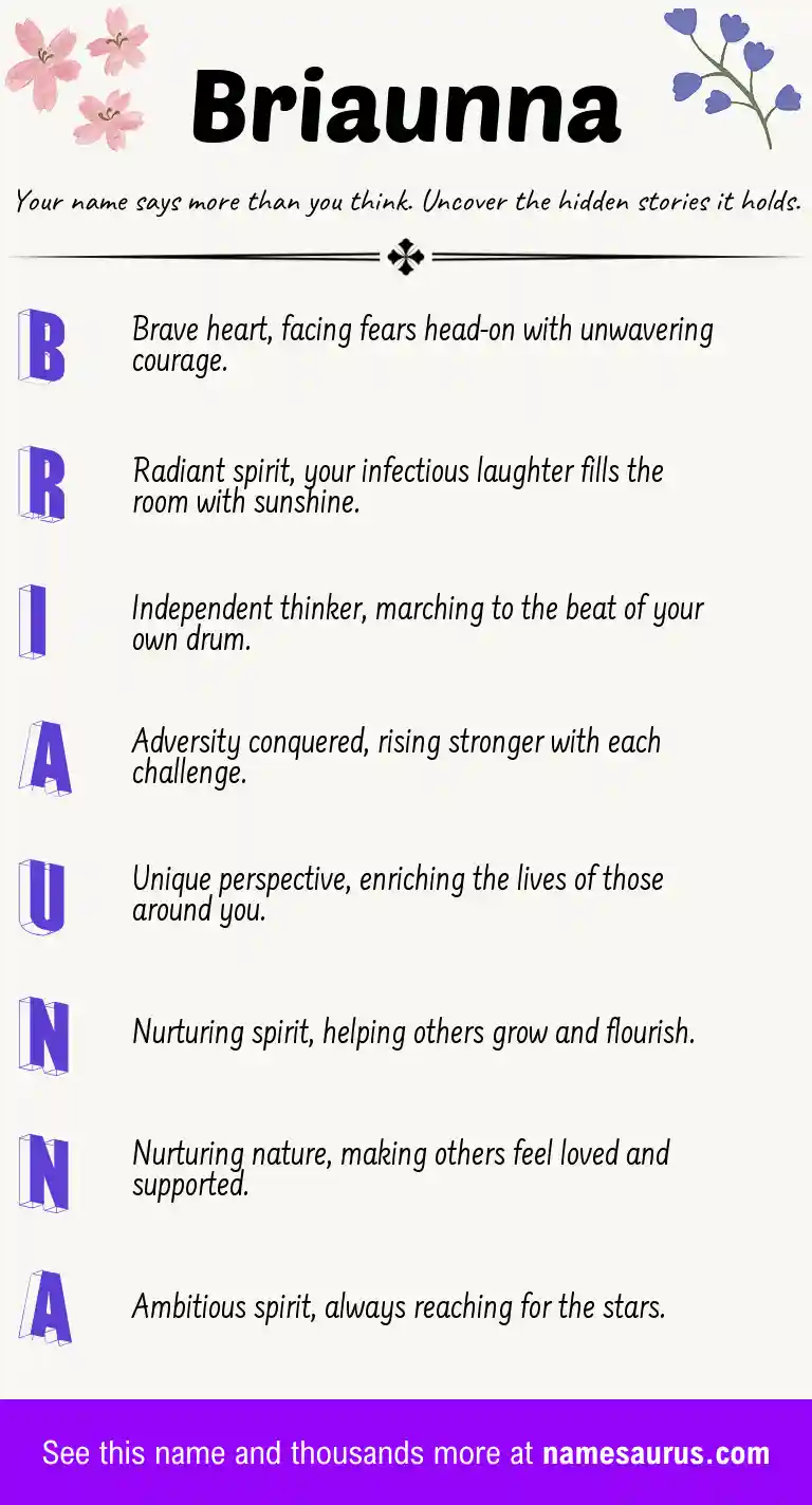 Acrostic poem about Briaunna.