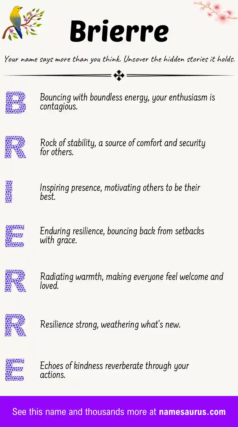 Acrostic poem about Brierre.