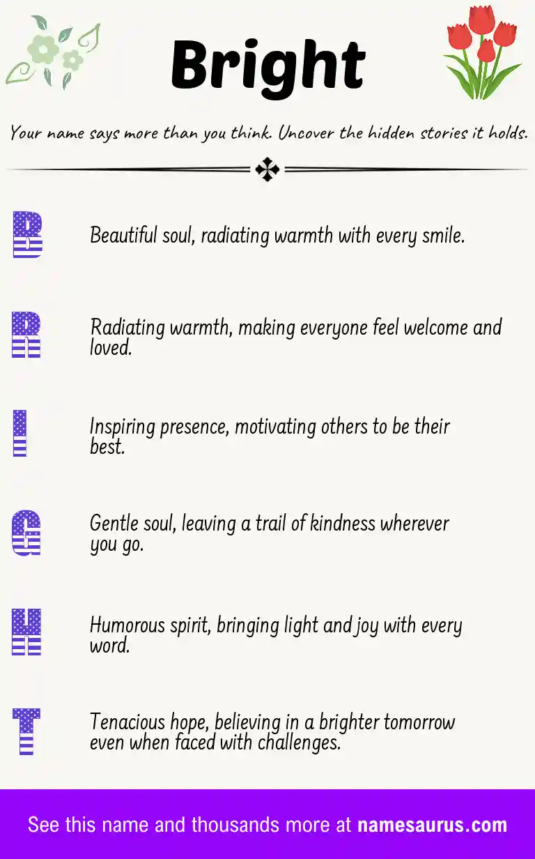 Acrostic poem about Bright.