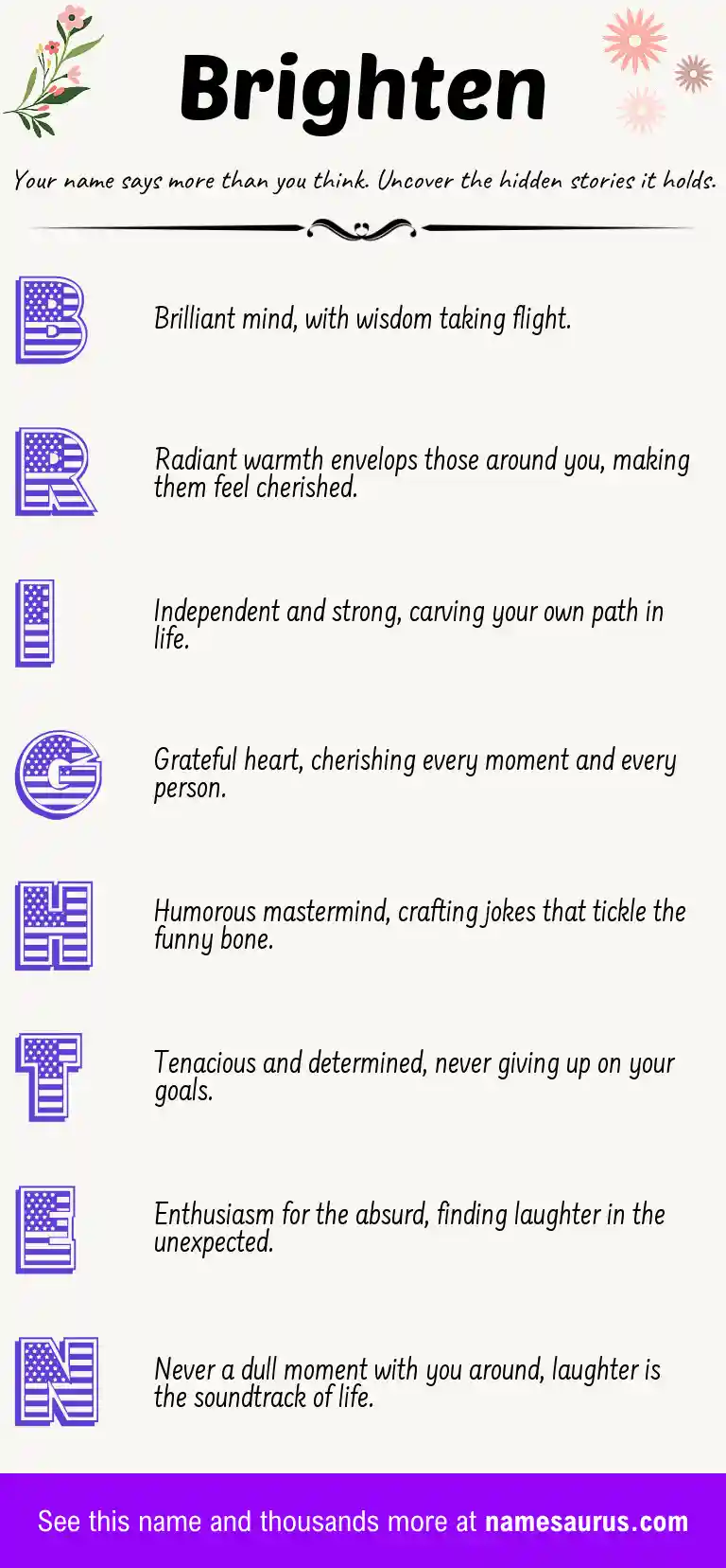 Acrostic poem about Brighten.