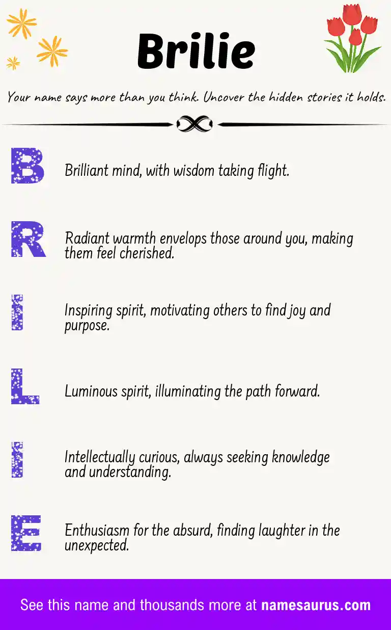 Acrostic poem about Brilie.