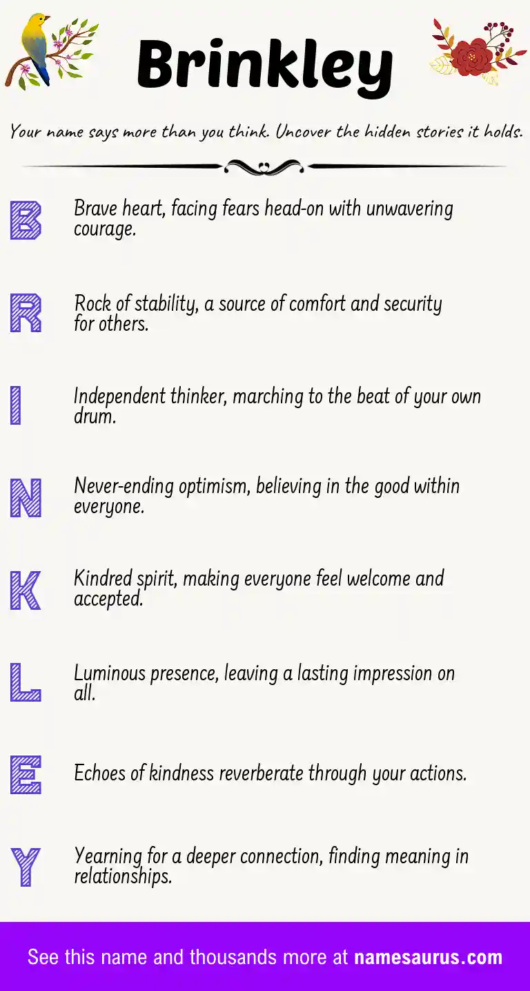 Acrostic poem about Brinkley.