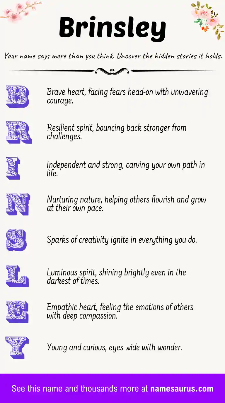 Acrostic poem about Brinsley.