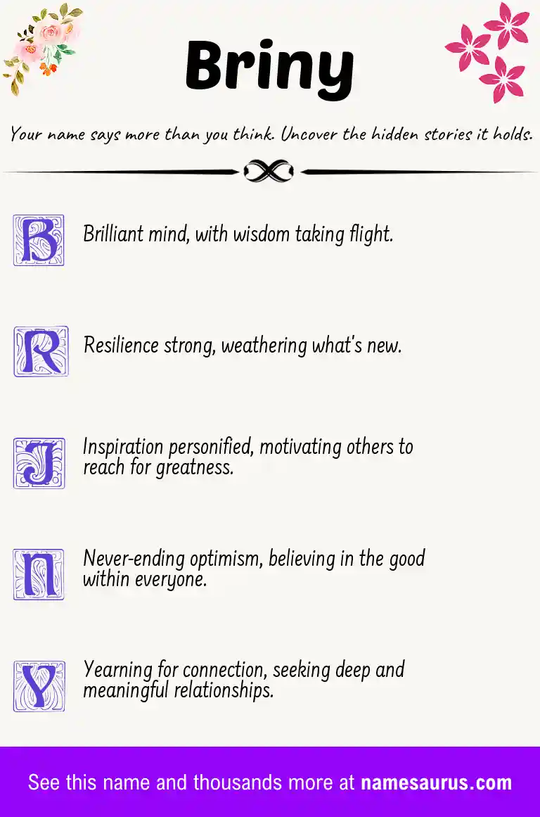 Acrostic poem about Briny.