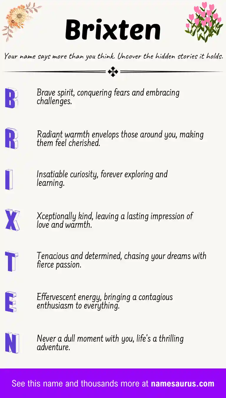 Acrostic poem about Brixten.