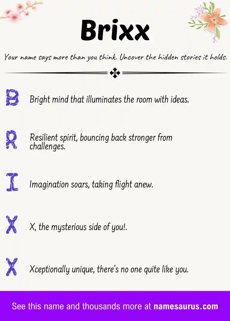 Acrostic poem about Brixx.