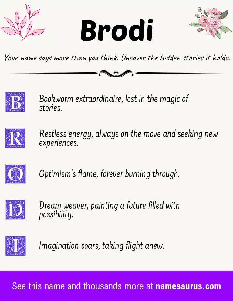 Acrostic poem about Brodi.