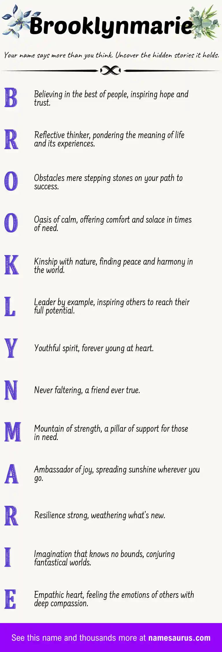 Acrostic poem about Brooklynmarie.