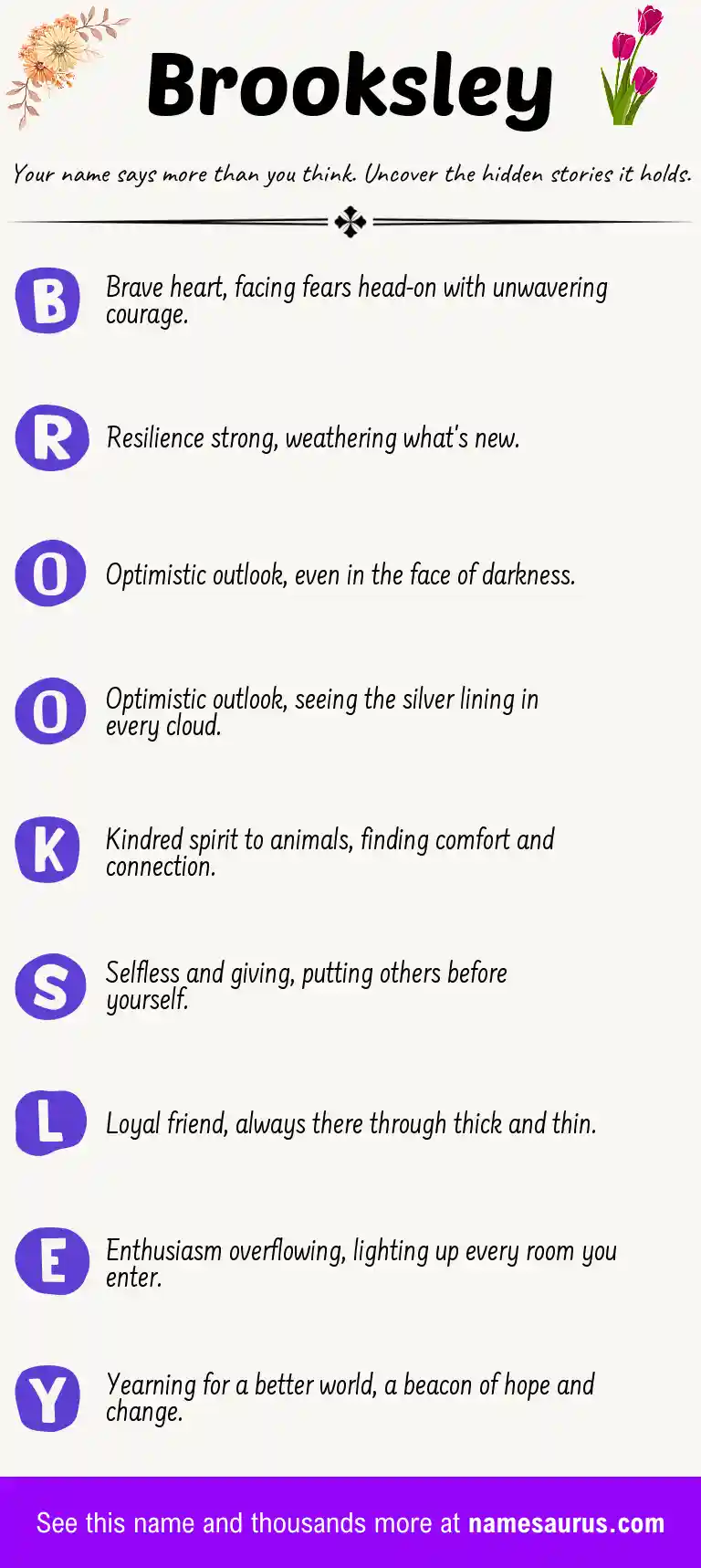 Acrostic poem about Brooksley.