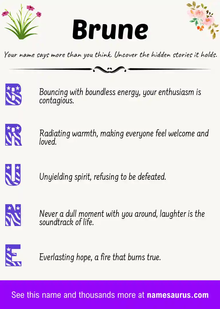Acrostic poem about Brune.