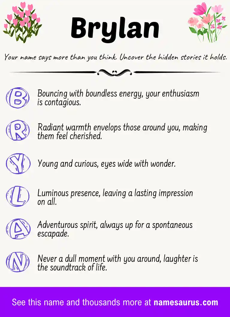 Acrostic poem about Brylan.
