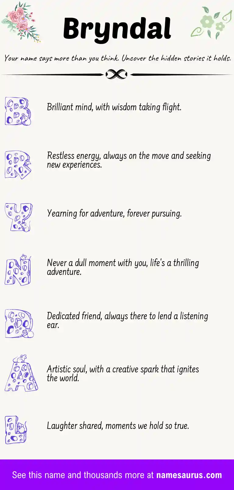 Acrostic poem about Bryndal.