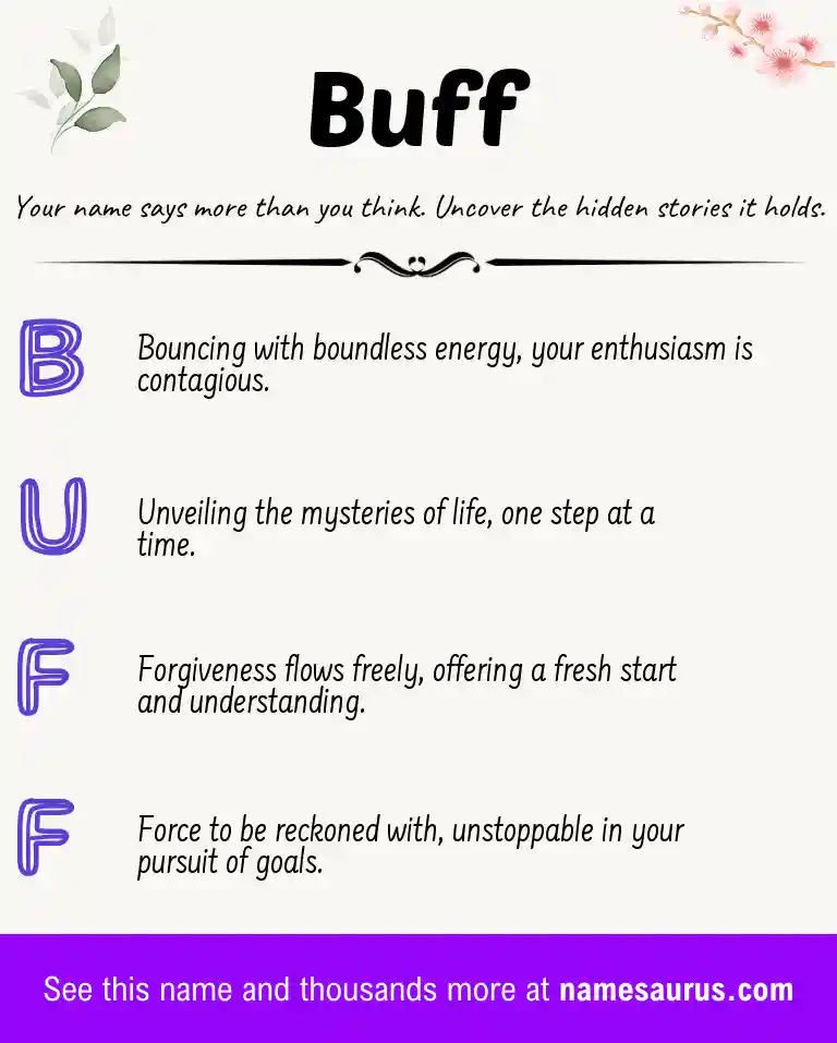 Acrostic poem about Buff.