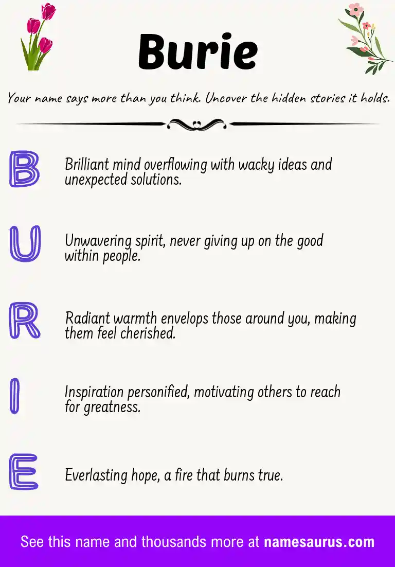 Acrostic poem about Burie.