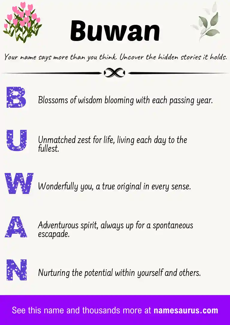 Acrostic poem about Buwan.
