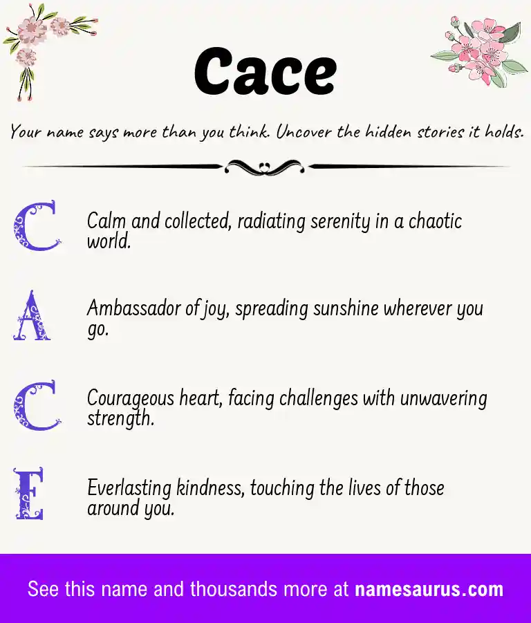 Acrostic poem about Cace.