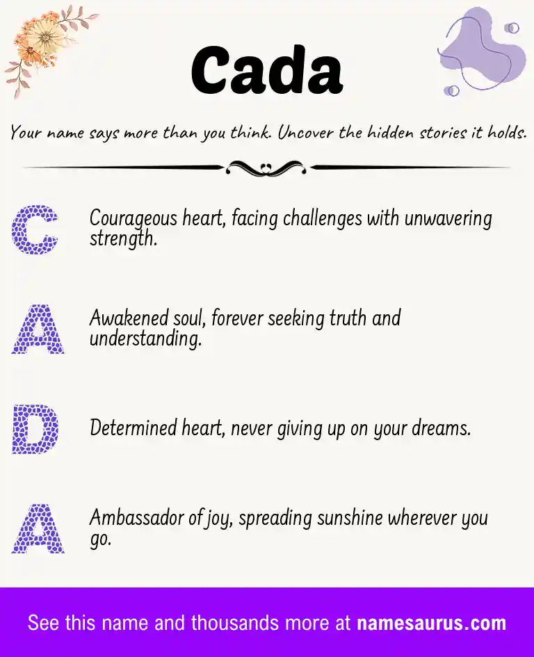 Acrostic poem about Cada.