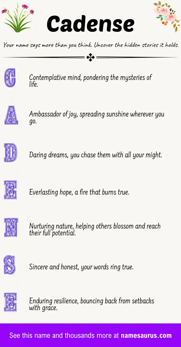 Acrostic poem about Cadense.